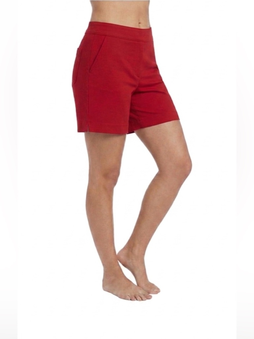 SPANX POLISHED SHORT TRUE RED STRETCH CHINO STYLE SIZE SMALL NWT